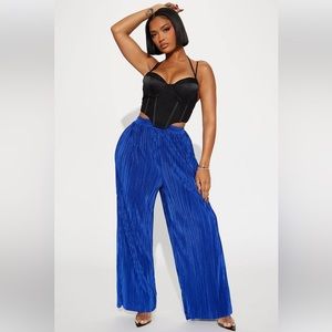 Long blue high waisted pants